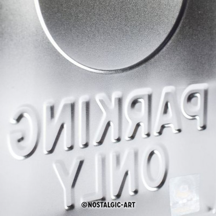 Blechschild BMW Parking blau 4